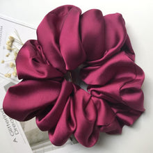 Lade das Bild in den Galerie-Viewer, Oversized Hair Scrunchies For Women Solid Satin Silk Scrunchie Hair Rubber Bands Elastic Hair Ties Accessories Ponytail Holder Itdinos
