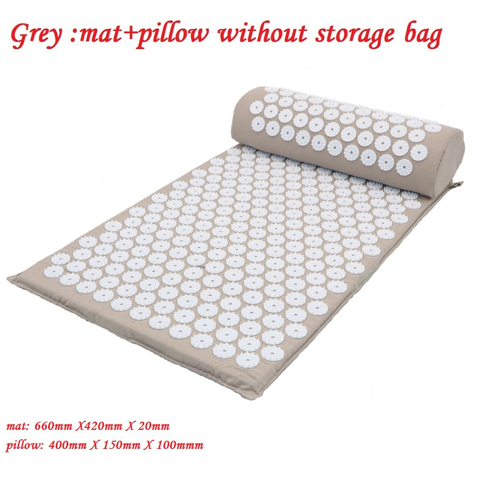Massager Cushion Massage Yoga Mat Acupressure Relieve Stress Back Body Pain Spike Mat Acupuncture Massage Yoga Mat with Pillow Itdinos