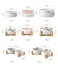 Load image into Gallery viewer, Marbling Ceramic Double Bowl For Pet Itdinos
