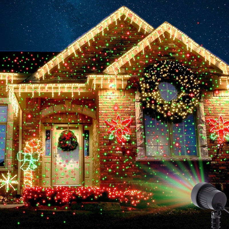 Christmas Laser Projector Stars Red Green Blue Showers lights Outdoor Waterproof IP65 Garden Decoration Static Twinkle RF remote Itdinos