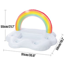 Lade das Bild in den Galerie-Viewer, Summer Party Bucket Rainbow Cloud Cup Holder Inflatable Pool Float Beer Drinking Cooler Table Bar Tray Beach Swimming Ring Itdinos
