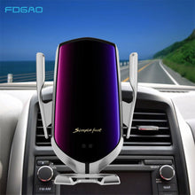 Lade das Bild in den Galerie-Viewer, Automatisches Klemmen 10W kabelloses Autoladegerät für iPhone XS XR X 8 11 Pro Samsung S20 S10 Qi Schnelllade-Autotelefonhalter
