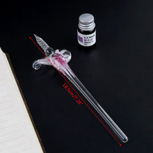 Lade das Bild in den Galerie-Viewer, Vintage Handmade Art Elegant Crystal Floral Glass Dip Pen Sign Ink Pens Gifts Students School Supplies Stationery Itdinos
