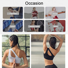 Lade das Bild in den Galerie-Viewer, Sexy One Shoulder Yoga Bras Women Sports Top Crop Athletic Vest Push Up Underwear BH Sports Bra Sportswear Wire Free Gym Shirts Itdinos
