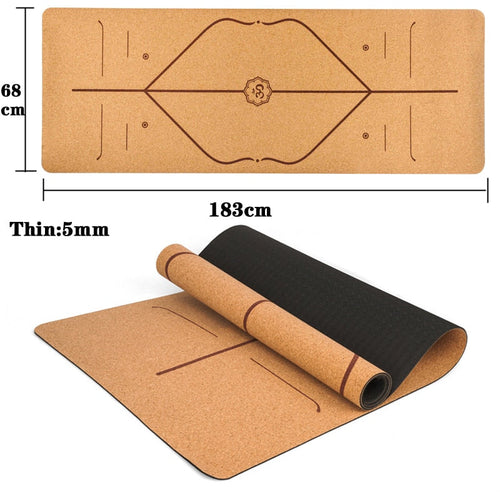 183X68cm Natural Cork Yoga Mat Itdinos