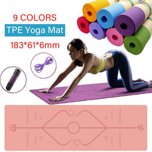 Lade das Bild in den Galerie-Viewer, 6mm Non-Slip Yoga Mat with Position Line Itdinos
