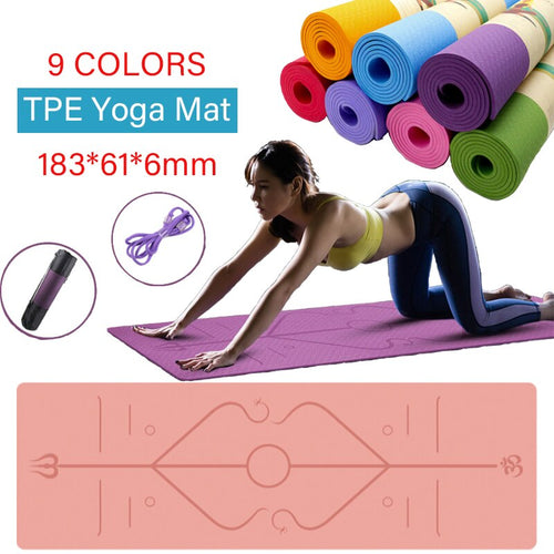 6mm Non-Slip Yoga Mat with Position Line Itdinos