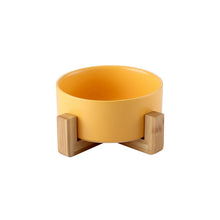 Load image into Gallery viewer, Ceramic Raised Cat Bowl With Wood Stand Itdinos
