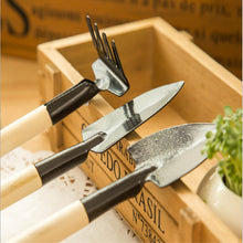 Lade das Bild in den Galerie-Viewer, Mini Portable Gardening Tool Metal Head Shovel Rake Spade Plant Garden Soil Raising Flowers Wooden Handle Tool Set Itdinos
