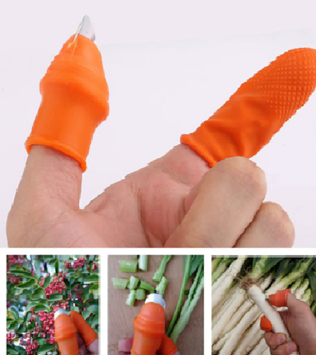 Silicone Thumb Knife Finger Protector Vegetable Harvesting Plant Blade Scissors Cutting Rings Garden Gloves Itdinos