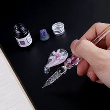 Lade das Bild in den Galerie-Viewer, Vintage Handmade Art Elegant Crystal Floral Glass Dip Pen Sign Ink Pens Gifts Students School Supplies Stationery Itdinos
