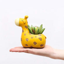 Lade das Bild in den Galerie-Viewer, GreyFOX || Handmade Cute Giraffe Resin Multipurpose Pot || Succulent Pot Indoor || Desktop Flower Planter || Home DÃ©cor Garden Itdinos
